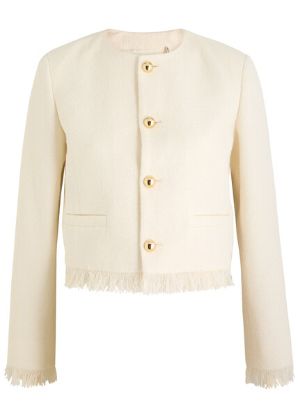 Frame The Tweed Jacket - White - Xs (uk6 / Xs) 