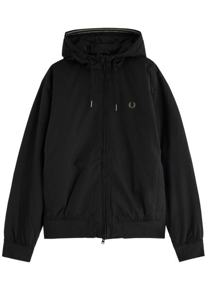  Fred Perry Brentham Hooded Shell Jacket - Black - M 