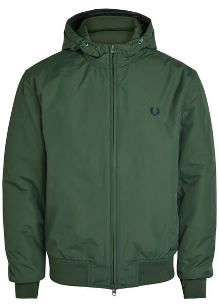  Fred Perry Logo-embroidered Hooded Shell Jacket - Dark Green - Xxl 
