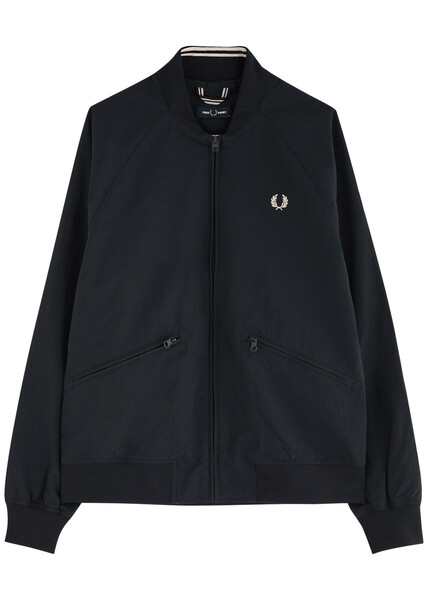  Fred Perry Logo-embroidered Nylon Bomber Jacket - Navy - L 
