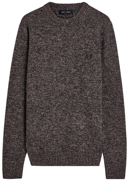  Fred Perry Logo-embroidered Wool-blend Jumper - Navy - L 