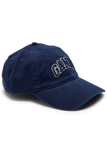  Ganni Logo-embroidered Canvas Cap - Navy - One Size 