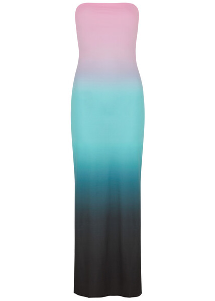  Gimaguas Lea Dégradé Jersey Maxi Dress - Strapless, Side Splits, Designer Evening Dress, Pink - Uk14 / L - L (uk14 / L) 