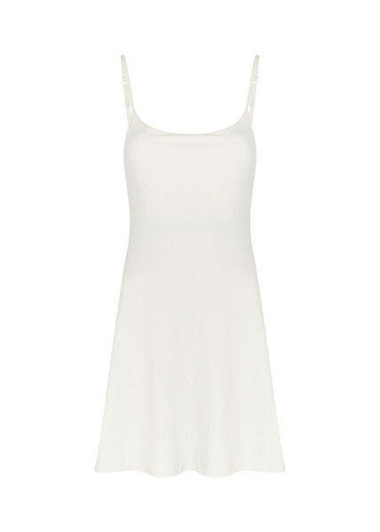  Girlfriend Collective Float Juliet Mini Dress - Ivory - Xs 