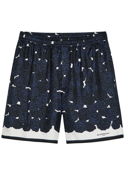  Givenchy Floral-print Silk Shorts - Navy - 50 (it50 / L) 