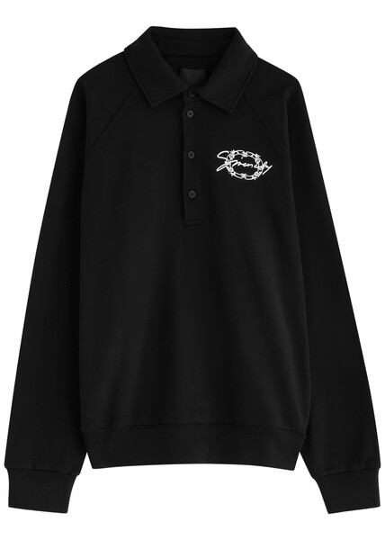  Givenchy Logo-embroidered Cotton Sweatshirt - Black - L 