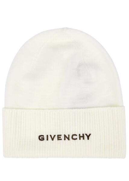  Givenchy Logo-embroidered Wool Beanie - White 