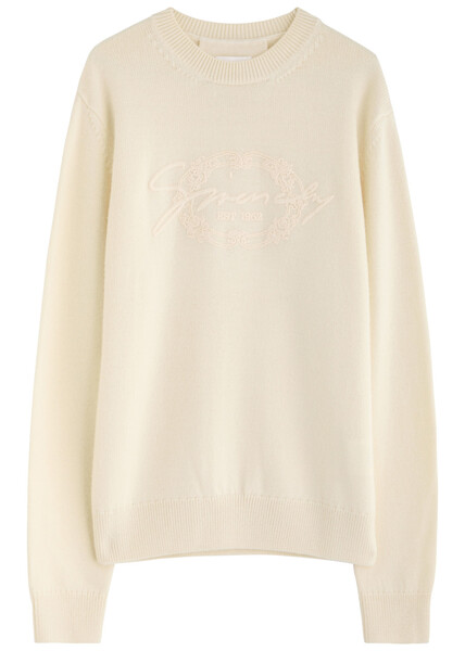  Givenchy Logo-embroidered Wool Jumper - Cream - M 