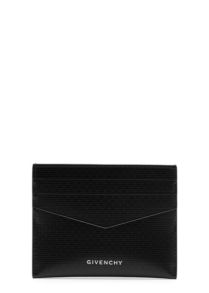  Givenchy Logo Glossed Leather Card Holder - Black - One Size 