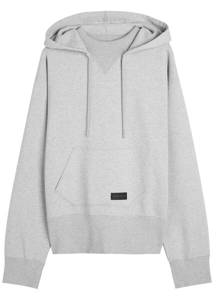  Givenchy Logo Hooded Cotton Sweatshirt - Grey - M 