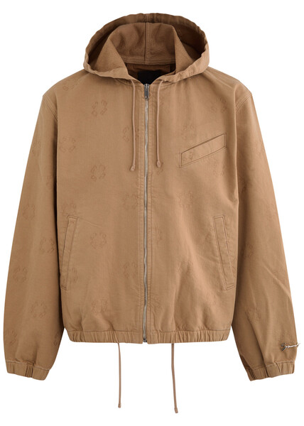  Givenchy Logo Hooded Stretch-denim Jacket - Beige - Xl 