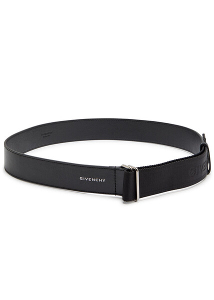  Givenchy Logo-jacquard Canvas And Leather Belt - Black - 100 (l) 