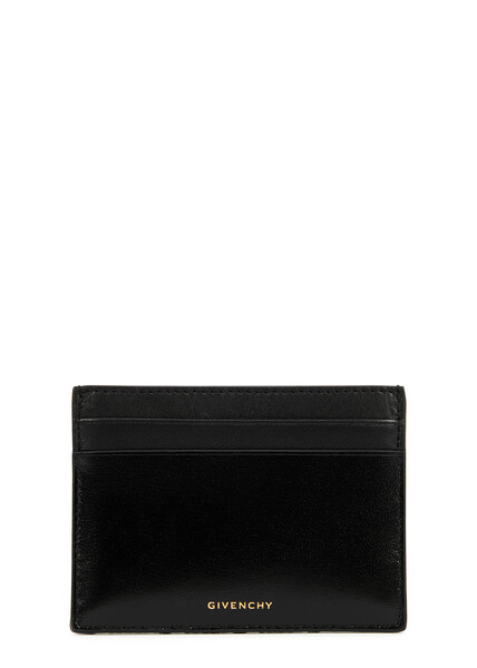  Givenchy Logo Leather Card Holder - Black - One Size 