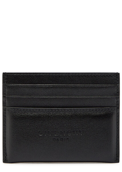  Givenchy Padded Logo Leather Card Holder - Black - One Size 