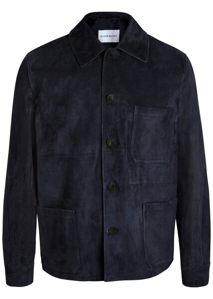  Givenchy Patch Pocket Suede Overshirt - Navy - 48 (it48 / M) 