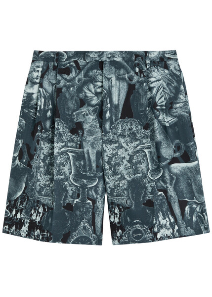  Givenchy Printed Silk-twill Shorts - Black - 48 (it48 / M) 