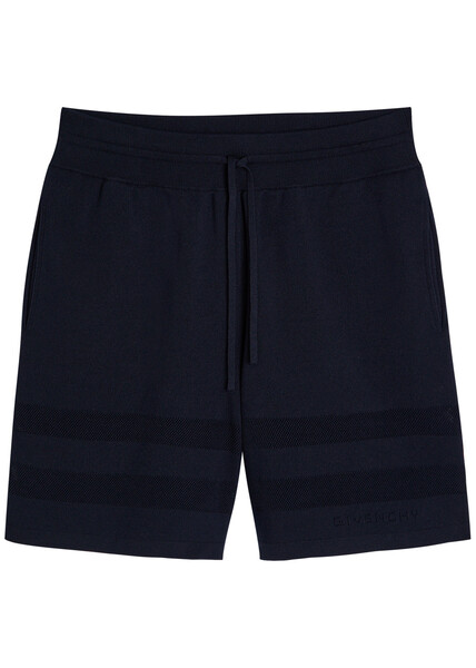  Givenchy Textured Knit Cotton-blend Shorts - Navy - M 