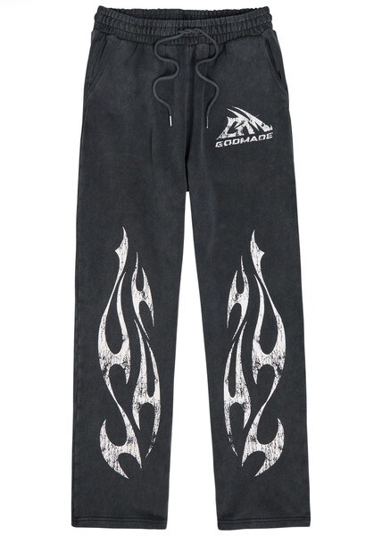  God Made Printed Straight-leg Cotton Sweatpants - Grey - M 