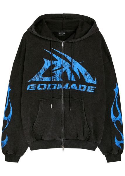  Godmade Logo-print Hooded Cotton Sweatshirt - Black - L 