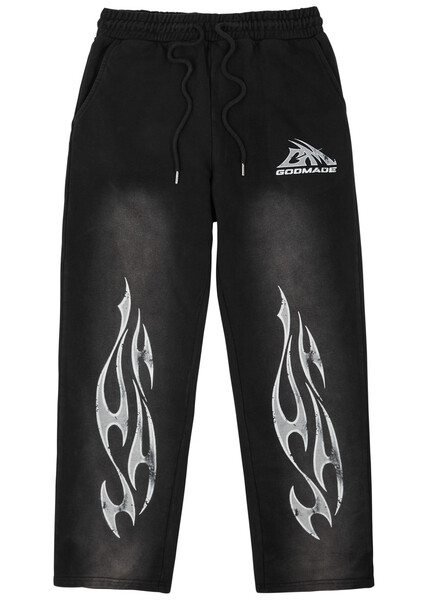  Godmade Printed Cotton Sweatpants - Black - Xl 