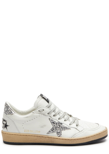  Golden Goose Ball Star Distressed Leather Sneakers - Silver - 36 (it36 / Uk3), Golden Goose Trainers, Ripped - White/silver - 3 