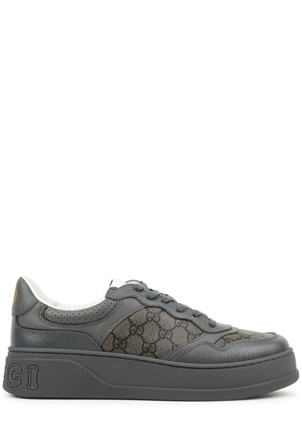  Gucci Chunky B Monogrammed Canvas And Leather Sneakers - Black - 8, Gucci Trainers, Leather Panels - 8 