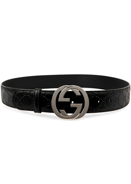  Gucci Gg Monogrammed Belt - Black 