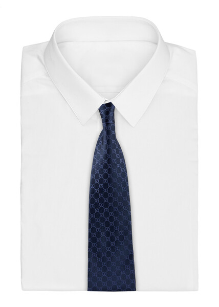  Gucci Gg Silk-jacquard Tie - Navy 