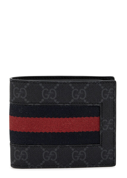  Gucci Gg Supreme Web Wallet - Black 
