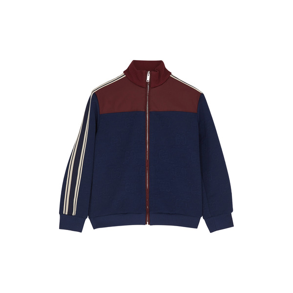  Gucci Kids Navy Gg-monogram Jacquard Jacket - Blue 
