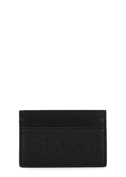  Gucci Logo-embossed Leather Card Holder - Black 