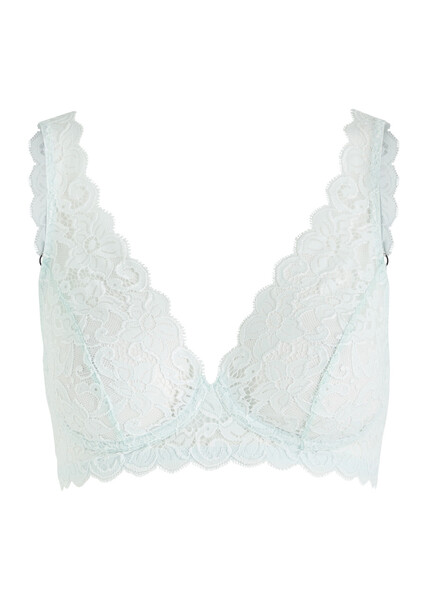  Hanro Moments Lace Soft-cup Bra - Light Blue - 32d 