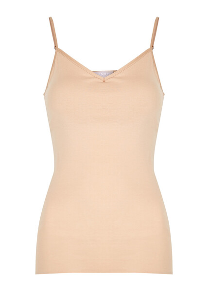  Hanro Seamless Almond Padded Cotton Top - Beige - Xs 