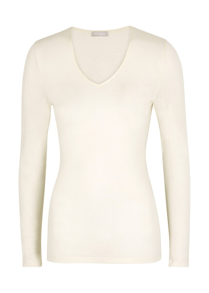  Hanro Wool And Silk-blend Top - Cream - S 