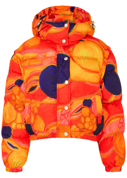  Helmstedt Nina Printed Quilted Shell Jacket - Red - Xs (uk6 /xs) 