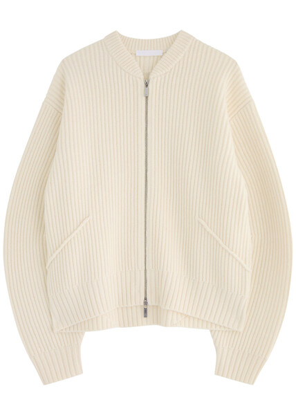  Helmut Lang Apex Ribbed Wool-blend Jumper - Ivory - L (uk14 / L) 