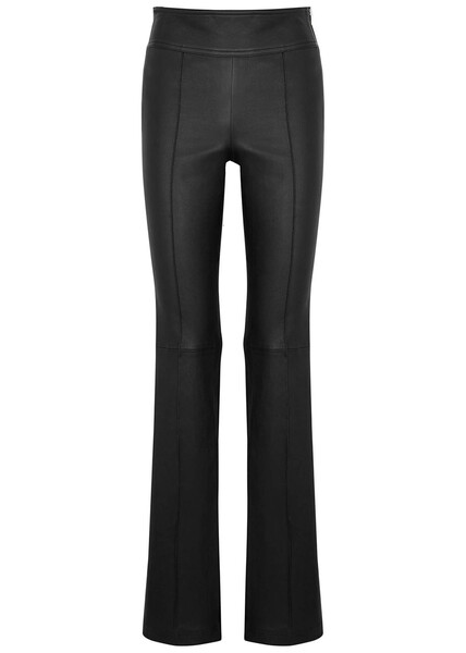  Helmut Lang Black Leather Bootcut Trousers - 10 