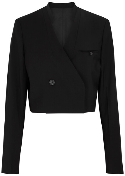  Helmut Lang Cropped Double-breasted Blazer - Black - 8 
