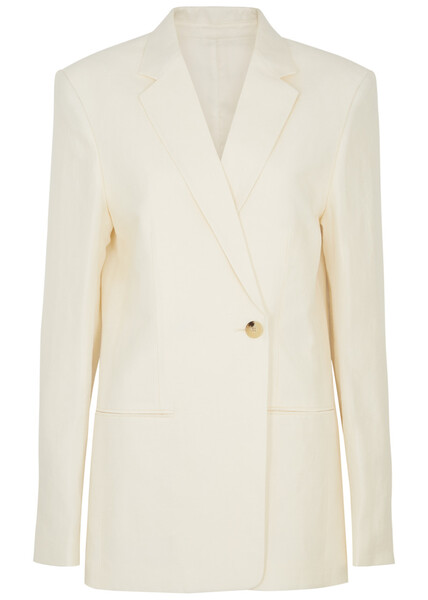  Helmut Lang Linen-blend Blazer - Ivory - 8 