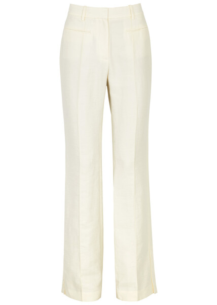  Helmut Lang Slim-leg Linen-blend Trousers - Ivory - 12 