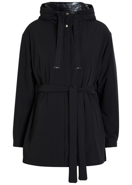  Herno Hooded Belted Shell Jacket - Black - 48 (uk16 / Xl) 