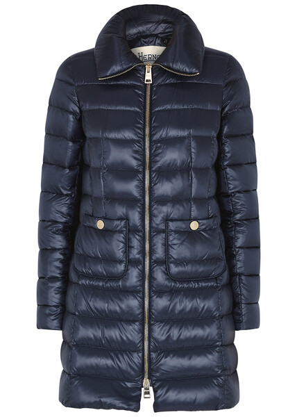  Herno Icon Quilted Shell Coat - Blue - 8 