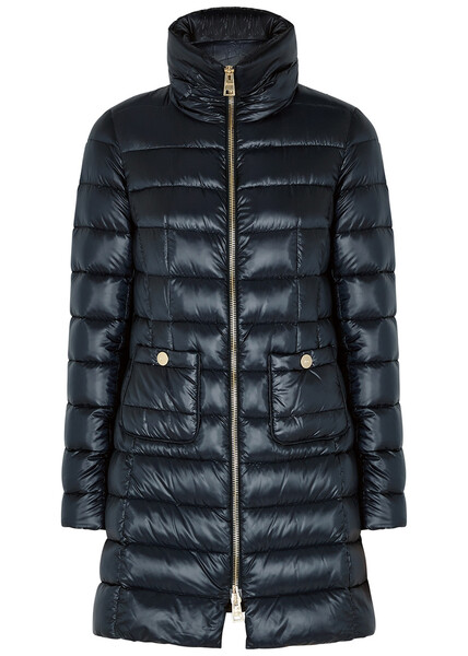  Herno Icon Quilted Shell Coat - Navy - 10 