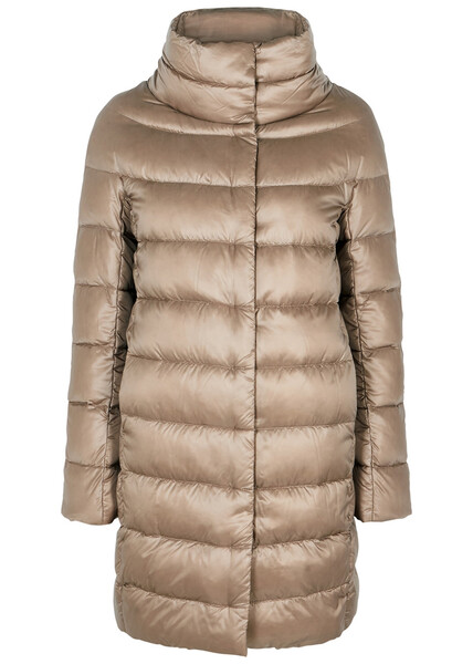  Herno Icon Quilted Shell Coat - Taupe - 10 