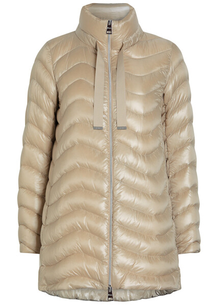  Herno Quilted Glossed Shell Jacket - Beige - 38 (uk6 / Xs) 