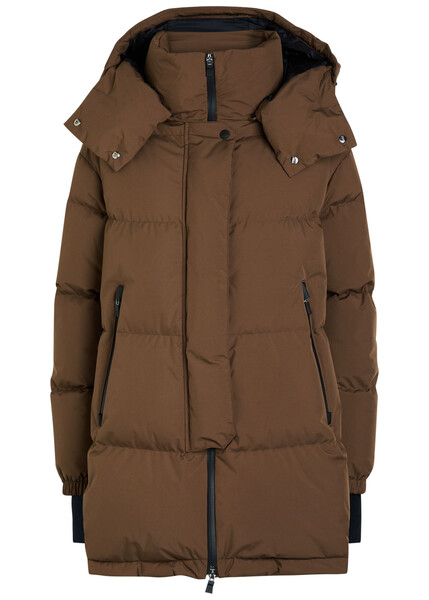  Herno Quilted Hooded Shell Jacket - Brown - 48 (uk16 / Xl) 