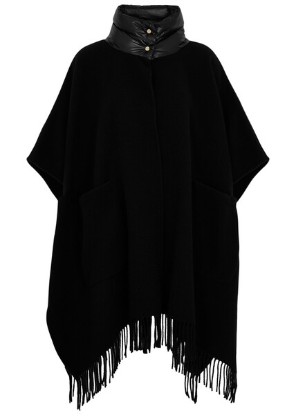  Herno Quilted Shell And Wool-blend Cape - Black - 42 (uk 10 / S) 
