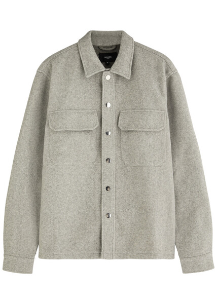  Homies Marbella Interlock Logo Felt Overshirt - Grey - Xl 