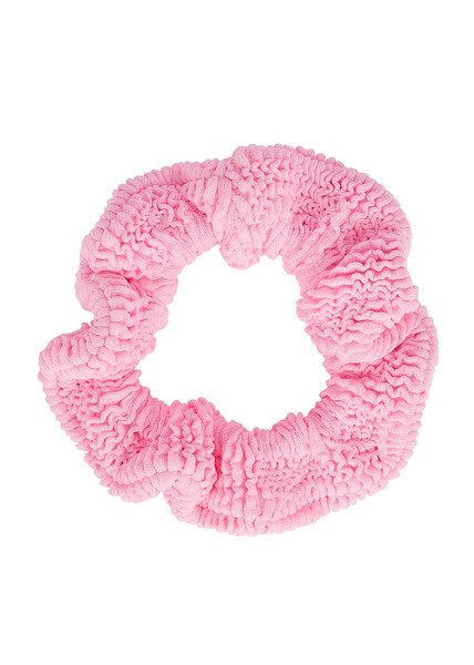  Hunza G Blue Seersucker Scrunchie - Bright Pink 