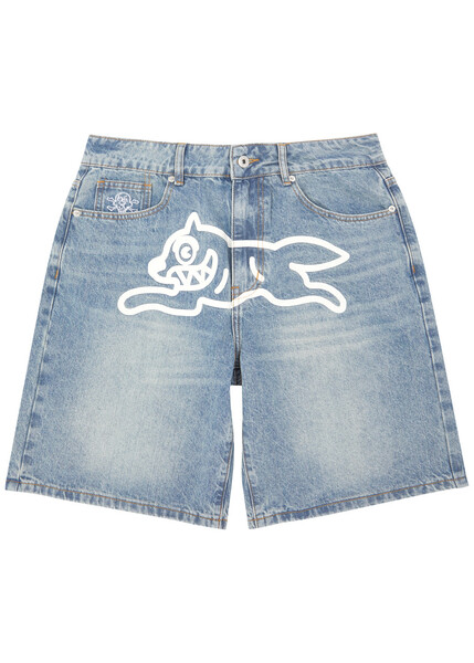  Ice Cream Running Dog Printed Denim Shorts - W30 (w30 / S) 